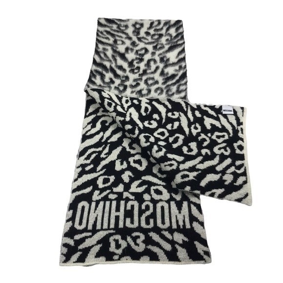 Moschino leopard print mohair/wool blend scarf - Picture 2 of 8